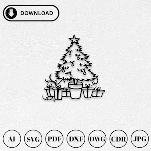 Christmas Tree Laser Cut Files | Christmas Tree Svg Dxf Files for Cnc Laser | Christmas Cut Files for Circut | Glowforge | Digital Download