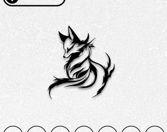 Archivo de corte láser con dibujo lineal de zorro / Fresadora CNC, Glowforge (Descarga digital)