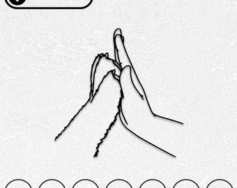 足跡と手形のレーザーカットファイル | Dog Mom SVG (デジタルダウンロード)