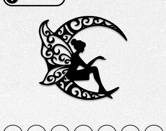 月の妖精レーザーカットファイル｜CNCルーターデザイン（デジタルダウンロード）