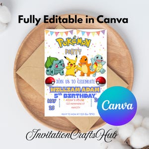 Druckbare Geburtstagseinladung, b-day einladen, bearbeitbare Einladung, Anime Geburtstag einladen, Instant Download