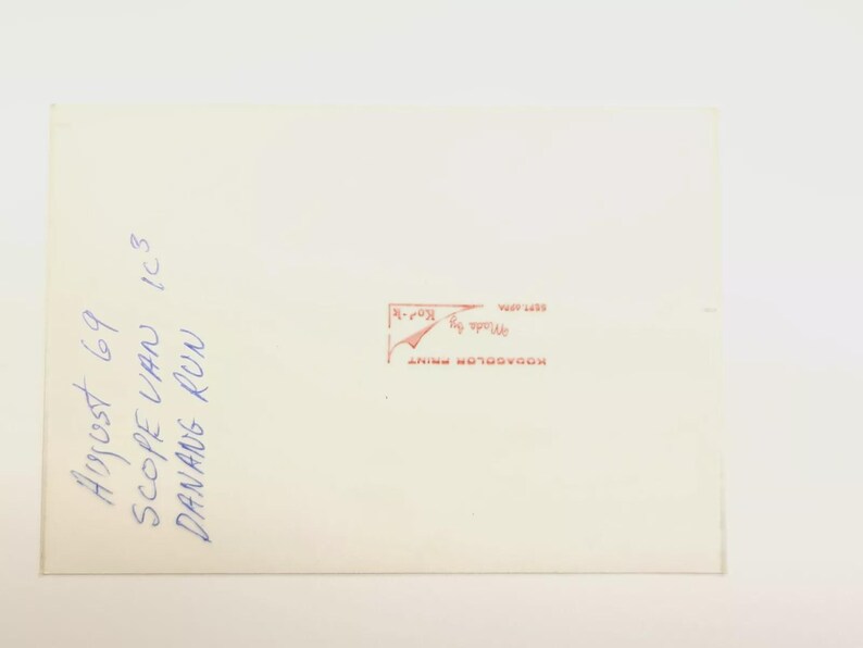 May include: A white card with blue handwritten text that reads "Adycost 69 Scope Van Danaos RCN RC3". A red stamp with the text "KODAK" is in the upper right corner.