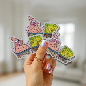 Holographic Spongebob Sticker: Funny Patrick Laughing Vinyl Decal