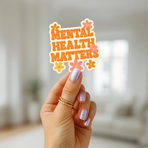 Stickers santé mentale, Autocollant soins personnels, Étiquettes d'affirmation positive, Décoration pour ordinateur portable, Accessoires d'agenda, Sticker pour journal