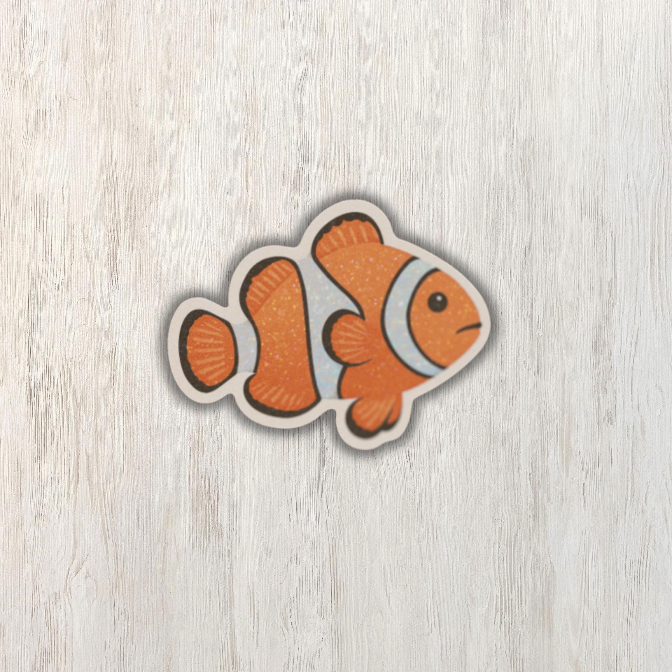 Glitter Clownfish Sticker – Waterproof Vinyl Decal, Ocean Theme - Etsy