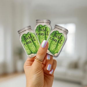 Just Can It sticker – grappige augurk pot inblikken vinyl sticker – boerderij keuken Kiss Cut sticker (2 x 2 tot 6 x 6) voor laptops, waterflessen