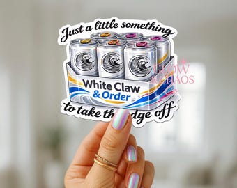 White Claw & Order Sticker – Funny Seltzer Parody Decal (Water Resistant Vinyl)