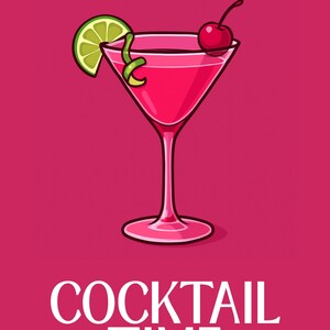 Muurkunst Cocktail Time – Leuk printbaar happy hour-decor