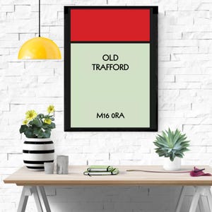 Affiche du stade Old Trafford - Impression numérique inspirée du monopole de Manchester United