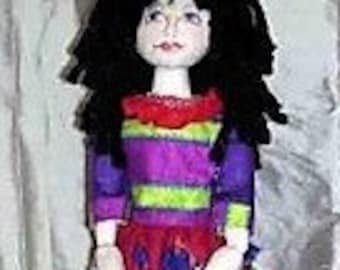 SPICE~Jan Horrox 22" cloth art doll pattern step-by-step instructions MaILED HaRD CoPY whimsical cloth art doll pattern