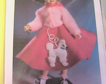 To ThE HoP~Barb Keeling~Rare 1993~PDF Download PoODLE SwEATER & SkIRT for 17-18" doll~pattern
