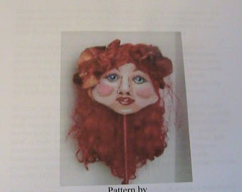 PuNCH EmBROIDERY DoLL FaCE PaTTERN~Doug & Barb Keeling~Rare 2017 cloth art doll face