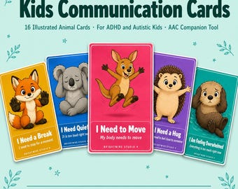 Tarjetas de comunicación para niños imprimibles / Tarjetas de solicitud para TDAH y autismo / Tarjetas de comunicación visual para niños / Descarga para niños neurodivergentes