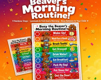 Tabla de rutina matutina para niños con TDAH / Horario visual imprimible / Lista de verificación de rutina diaria / Póster de descarga digital