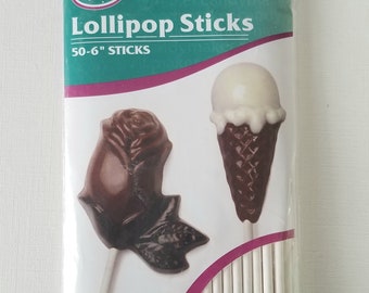White Lollipop Sticks, 6 inch