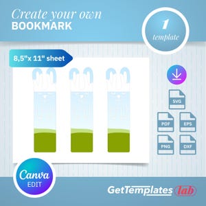 Bookmark Template: DIY Design, Cricut & Canva Compatible (Digital Download)
