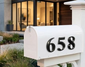 Black 3D Mailbox Numbers 0-9 – 2” Self-Adhesive, 10 pcs