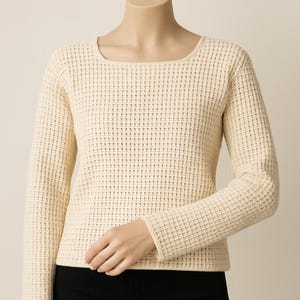 Handmade Crochet Mesh Top - Handmade Open-Knit Crochet Top in Cream