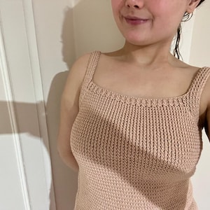 Handmade Tank Top – Summer Knitwear for Women – Minimalist Sleeveless Top-Handcrafted Blouse – Casual Knitwear
