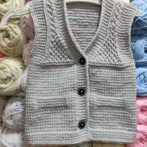 Handmade Newborn Baby Boy Knit Vest – Soft Wool Sleeveless Cardigan – Infant Boy Sweater Vest – Baby Shower Gift