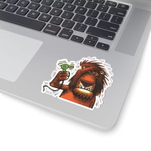 Lion Kiss Cut Stickers, Funny Animal Stickers, Laptop Stickers, Water Bottle Stickers, Cartoon Lion Sticker, Phone Sticker, Wildlife Sticker