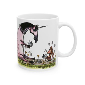 Whimsical Unicorn Ceramic Mug, Cute Coffee Cup, Funny Unicorn Mug, Unique Coffee Mug, Gift for Kids, Magical Gift for Unicorn Lovers