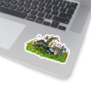 Jungle Animals Sticker, Fun Wildlife Vinyl Sticker for Laptop, Water Bottle Sticker, Safari Cartoon Animal Sticker, Jungle Safari stickers