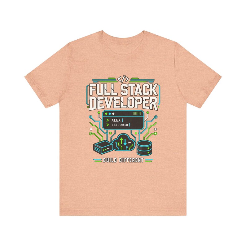 Full Stack Developer Shirt | Personalized Coding Top | Vintage Programmer Apparel image 8