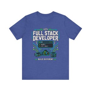 Full Stack Developer Shirt | Personalized Coding Top | Vintage Programmer Apparel image 11