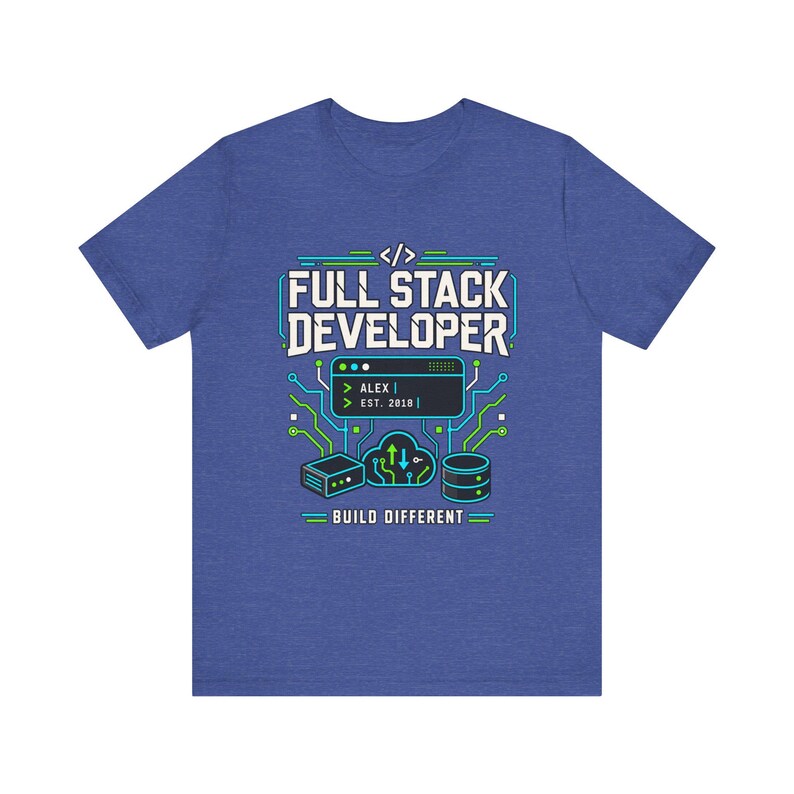 Full Stack Developer Shirt | Personalized Coding Top | Vintage Programmer Apparel image 11