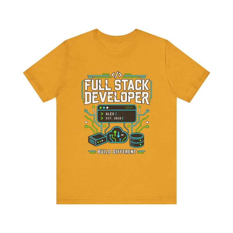 Full Stack Developer Shirt | Personalized Coding Top | Vintage Programmer Apparel image 9