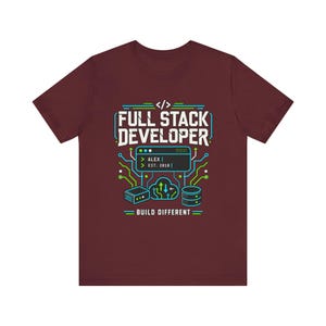 Full Stack Developer Shirt | Personalized Coding Top | Vintage Programmer Apparel image 12