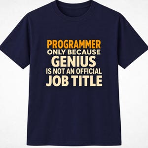 Camiseta con el título de trabajo de "Genio del programador" / Camiseta divertida para programadores y desarrolladores