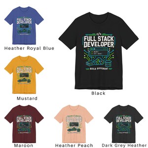 Full Stack Developer Shirt | Personalized Coding Top | Vintage Programmer Apparel image 5