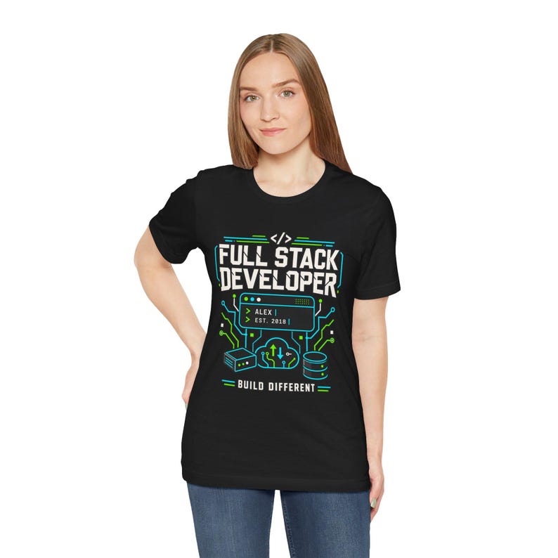 Full Stack Developer Shirt | Personalized Coding Top | Vintage Programmer Apparel image 17