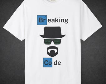 Camiseta Breaking Code / Camiseta de Química y Programación / Regalo para Programadores / Camiseta Divertida para Desarrolladores / Ropa Friki