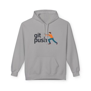 git push hoodie | developer programming humor, coder sweatshirt image 2