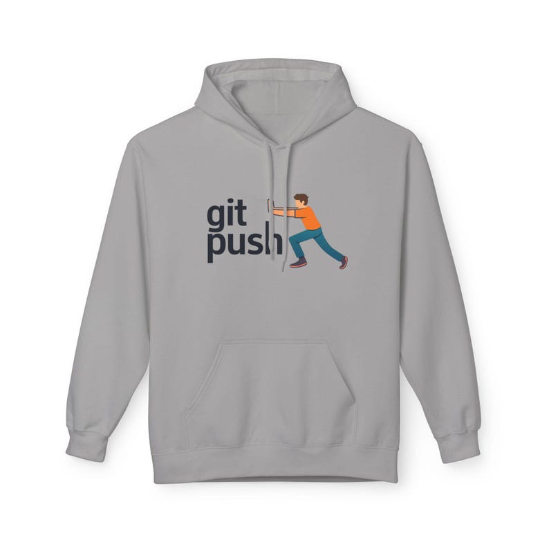git push hoodie | developer programming humor, coder sweatshirt image 2