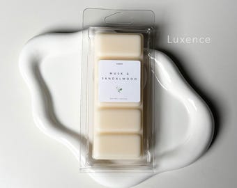 Pastillas de cera aromáticas cremosas con aroma a almizcle / Pastillas de cera de soja con aroma a almizcle blanco y vainilla / Fragancia para el hogar con aroma a sándalo / Barra de cera aromática artesanal de lujo