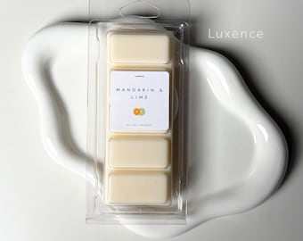 Pastillas de cera aromática de mandarina y lima / Barra de cera de soja cítrica / Fragancia fresca de verano para el hogar / Pastillas de cera aromática de albahaca y bergamota