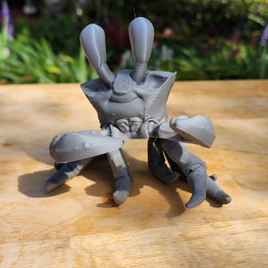 Articulated Ghost Crab 3D Print – Poseable Collectible – Ready for primer and paint. – MatMireMakes Authorized Seller