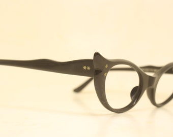 Vintage Cat Eye Glasses Black 1960s Glasses Unused