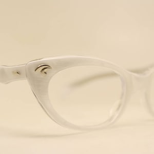 Cat Eye Glasses Pearl White Vintage 1950s Eyewear Cateye Frames
