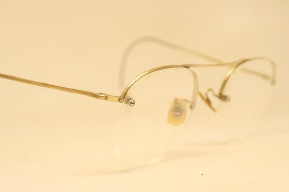 Antique Eyeglasses 44/20 Shuron 1/10 12k Semi Rimless