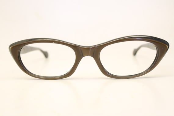 Vintage Glasses Brown Cat Eye Glasses Retro Glass… - image 2