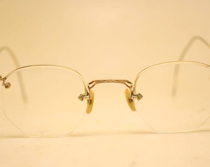 Numont Rim Antique Eyeglasses 44/24 American Optical Numont 1/10 12k Semi Rimless ...