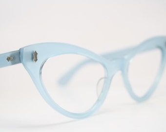 Blue Cat Eye Glasses Cateye Eyeglasses NOS Vintage Glasses