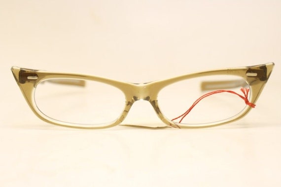 Small Unused Brownsmoke Vintage Cat Eye Glasses - image 2