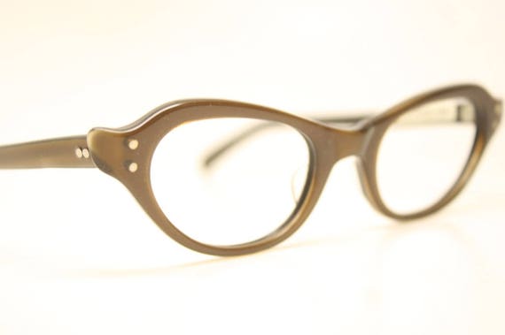 Unused Brown Vintage Cat eye glasses cat eye fram… - image 2