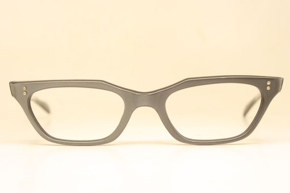 Gray Cat Eye Glasses Unused Vintage - image 3